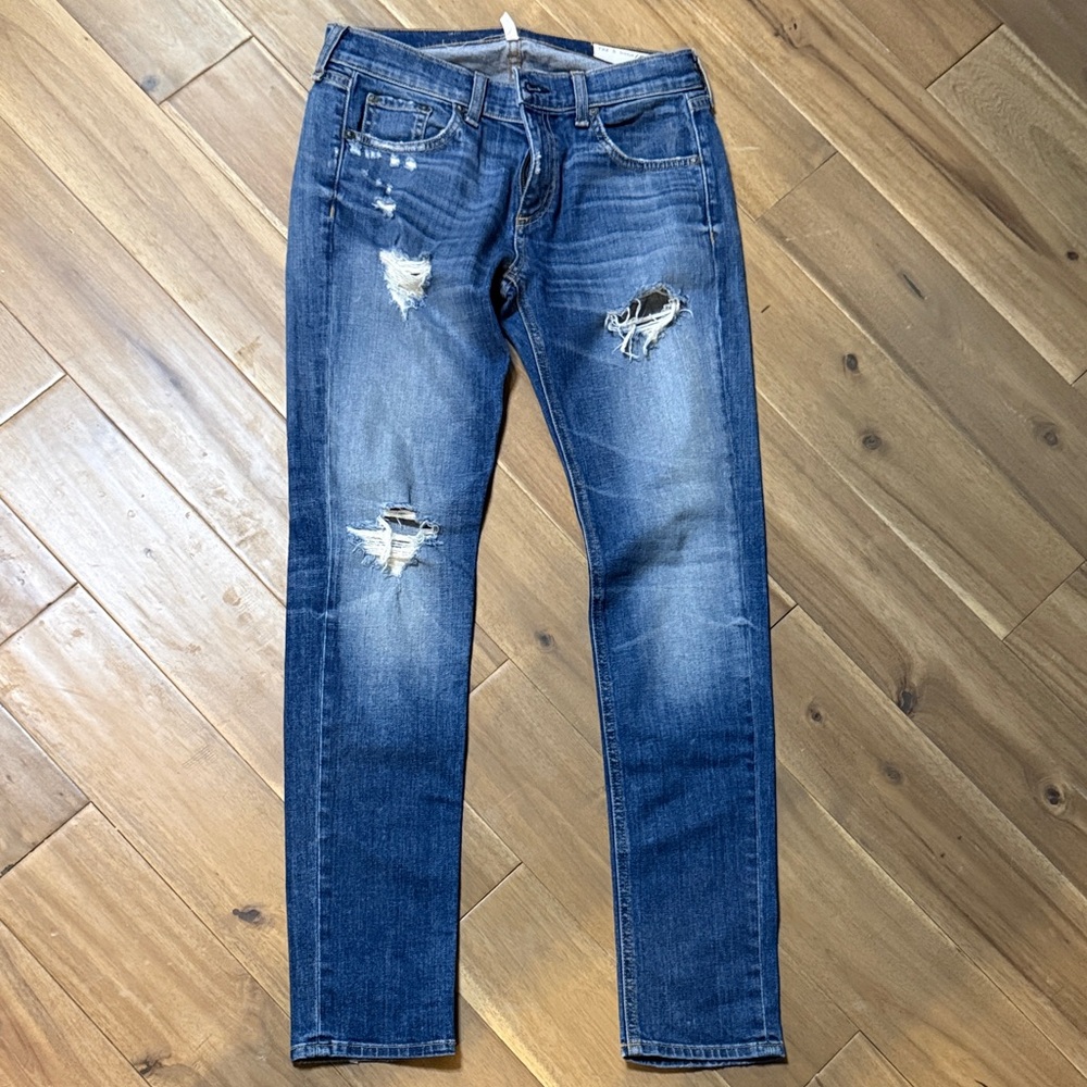 Rag & Bone Classic Blue Denim Skinny Distressed Jeans Dre 27 ERV’S